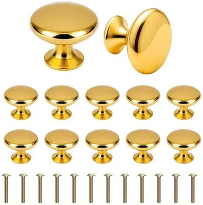 Produktbild von Runde Kugelgriffe - moderne Türknopf - Set aus 12 - Gold