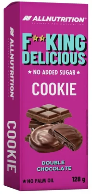 Produktbild von ALLNUTRITION F**KING DELICIOUS Cookie Double Chocolate, 128 g, ohne Zuckerzusatz