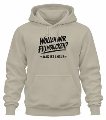Produktbild von Wollen wir Fi(lmgu)cken Was ist lmgu Statement Sarkasmus Hoodie Kapuzenpullover, Natur, S