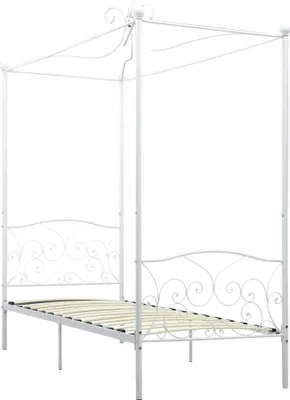 Produktbild von vidaXL Himmelbett-Gestell Weiß Metall 100 x 200 cm