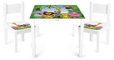 Image de Table d'activités pour enfants avec 2 chaises, idéale pour les jeux créatifs