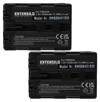 Produktbild von EXTENSILO 2x Akku kompatibel mit Sony VG-C99AM, VG-C77AM Kamera (1600 mAh, 7,2 V, Li-Ion)