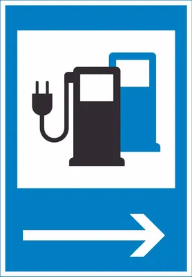 Produktbild von Stromtankstelle 365-65 Pfeil rechts Symbol A2 Rückseite selbstklebend Schild
