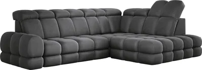 Image de DomoHome Canapé d'angle Tollo Gris Tissu solaire Côté droit 302x217x105 cm, Canapé en L avec fonction sommeil, Tiroir de lit 120x85x17 cm, Réglable électriquement