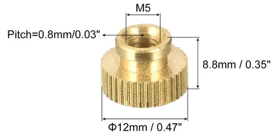 Produktbild von 8 Stš¹ck Messing R?ndelmutter M5x0.8mm Runde Gestufte Kn?pfe Befestigungen fš¹r 3D Drucker Elektronische Ausrš¹stung