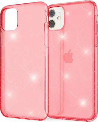 Produktbild von NALIA Glitzer Handyhülle für Apple iPhone 11 Hülle, Bling Silikon Handyhülle Cover Rot