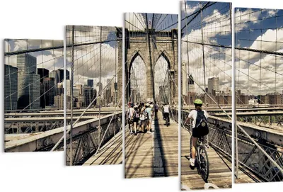 Produktbild von Bild auf Leinwand - Leinwandbild - Amerika brooklyn brücke bau - 150x100cm - Wand Bild - Wanddeko - Leinwanddruck - Bilder - Kunstdruck - Wanddekoration - Leinwand bilder - Wandkunst - EG150x100-2497