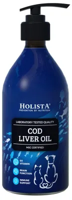 Immagine prodotto di HOLISTA Olio di fegato di merluzzo - integratori per cani e gatti - 500 ml