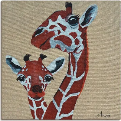 Produktbild von ARTland Leinwandbild Giraffen Größe: 40x40 cm