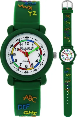 Produktbild von Kinder Armbanduhr Mädchen Jungen Lernuhr Buchstaben Schule grün 86295