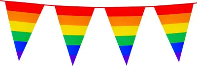 Produktbild von Wimpelkette Kunststoff 8m Regenbogen, PE, Boland