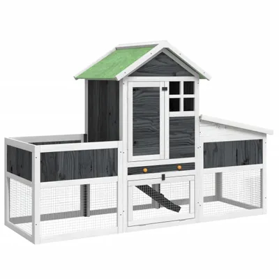 Obrázok produktu pre vidaXL Králikáreň sivá 170x63x113 cm Masívne borovicové drevo