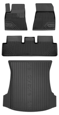 Produktbild von Gummi-Fußmatten für Tesla Model 3 2017-2023 (Limousine, oberer Ladeboden) – Schwarz, passgenau – Wielganizator