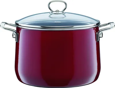 Produktbild von Riess Fleischtopf Nouvelle mit Glasdeckel Ø24 cm  6,5 Liter Rosso extrastark Emaille Induktion
