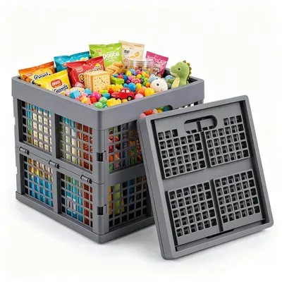Faltbare Aufbewahrungsbox 25 l, stapelbar, grau