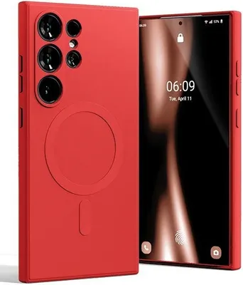 Produktbild von Mercury MagSafe Semi-Silikonhülle Samsung Galaxy S24 Ultra rot
