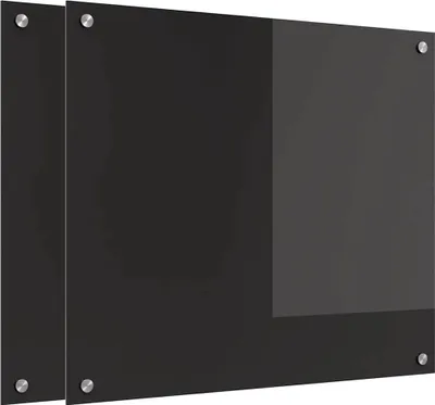 Immagine prodotto di vidaXL Pannello posteriore per cucina 2 pezzi Nero 70 x 60 cm Vetro temperato