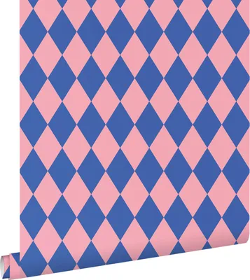 Immagine prodotto di ESTAhome carta da parati rombo blu e rosa 50 x 900 cm