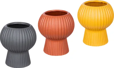 Zdjęcie produktu dla Gilde Vase, "Futurama", Keramik, braun, gelb, grau, H. 19 cm, D. 17 cm 34318 4063387343180 3 Stück (3-fach sortiert)