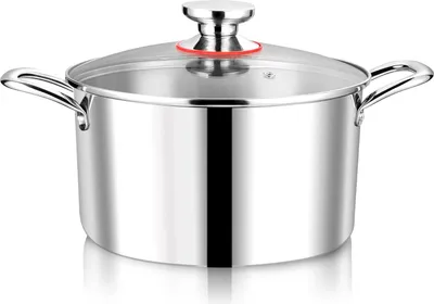 Immagine prodotto di Pentole 22 cm - Acciaio inox Premium - Adatte all'induzione - 5 l
