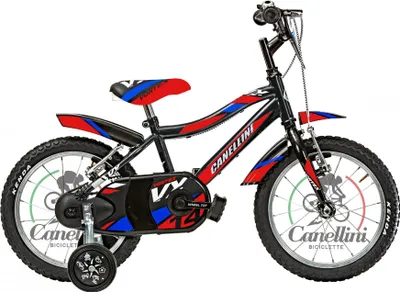 Produktbild von Kinderfahrrad MTB Canellini VORTEX 14" - Schwarz/Rot/Blau