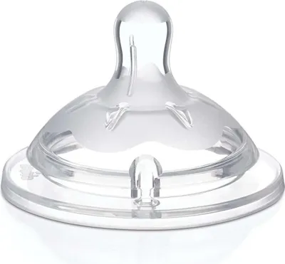 Imagen del producto de Chicco Natural Feeling, tetina con válvula anticoléricas, silicona, transparente, para bebés de 4 meses, paquete de 2 unidades
