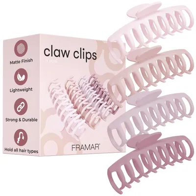 Produktbild von FRAMAR Haarklammer Groß für dickes Haar, Haarspangen Damen, Rosa