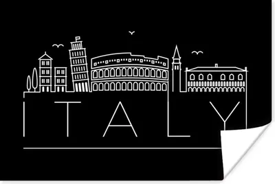 Produktbild von MuchoWow® Poster Stadtbild "Italien" mit schwarzem Hintergrund 120x80 cm - Bilder