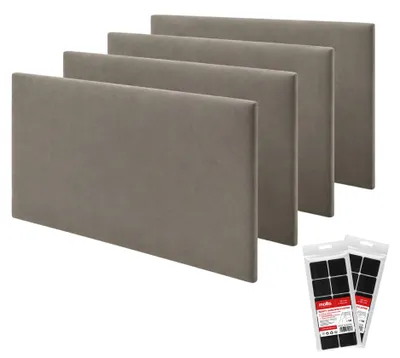 Produktbild von STEGU Polsterpaneel-Set 4× Rechteck 60x30 cm inkl. Klettband Kopfteil Schlafzimmer Grau