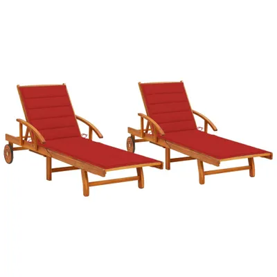 Produktbild von Maison Exclusive - Sonnenliegen 2 Stk. mit Auflagen Massivholz Akazie