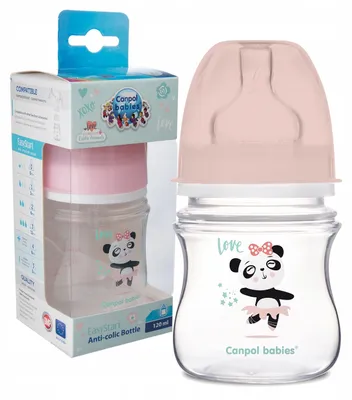 Produktbild von CANPOL BABIES BREITE ANTI-KOLIK-FLASCHE MIT STEINFÖRMIGEM SAUGER, 120 ml, EXOTIC