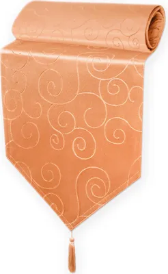 Produktbild von Tischläufer 33x100 cm Orange Damast Ornamente klassisch Tischdecke Läufer spitz zulaufend