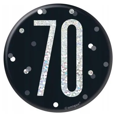Image de Badge noir & argent chiffre 70