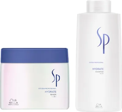 Produktbild von Wella SP System Professional Hydrate Set Shampoo 1000 ml +  Mask 400ml