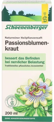 Image de Schoenenberger jus naturel de plantes médicinales L'herbe de passiflore améliore l'état de santé après un stress nerveux, solution de 200 ml