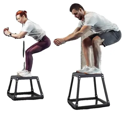 Imagen del producto de Caja pliométrica, altura de 458 mm, capacidad de carga de 227 kg, adecuada para uso doméstico y en gimnasios, superficie antideslizante, construcción robusta de madera