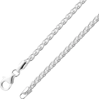 Produktbild von Zopfkette 2,3mm Silberarmband massiv Sterling Silber 925 poliert  45