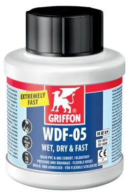 Produktbild von HAF - Griffon PVC Kleber WDF-05 in 250ml Dose | Spezialkleber für PVC Flexschlauch oder PVC-U Druckrohr | Starker Kleber für Pool, Sanitär & Whirlpool