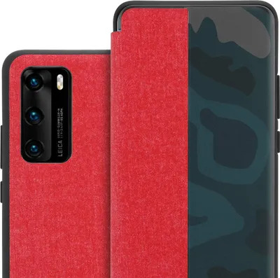 Image de Cadorabo Housse pour Huawei P40 Housse rouge pour téléphone portable Cover Book Case Etui