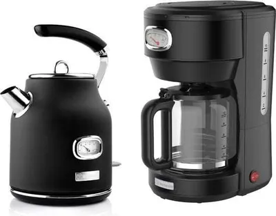 Produktbild von Westinghouse Retro Wasserkocher + Kaffeemaschine - Kaffeefilter - Schwarz