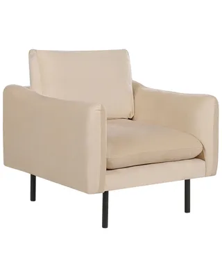 Obrázek produktu pro BELIANI Křeslo béžové sametové čalouněné moderní retro styl černé nohy obývací pokoj