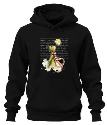 Productafbeelding van Misschien lijkt liefde wel een beetje op Kerstmis. Grappige uni hoodie met capuchon, zwart, maat XL