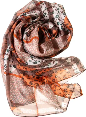 Produktbild von Seidenschal Halstuch Schal Chiffon Streifen braun 180x110cm Grafikprint