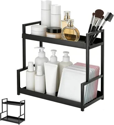 Zdjęcie produktu dla Metalowy organizer, 2 poziomy, 40 x 22 x 40 cm, do przechowywania kosmetyków i perfum