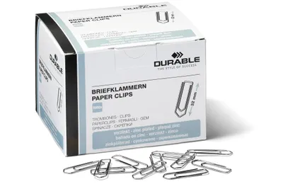 Produktbild von DURABLE Briefklammern 32mm verzinkt, Pckg. à 1000, 121125