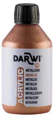 Zdjęcie produktu dla Darwi - Farba akrylowa Darwi z efektem metalu, butelka 250 ml, brązowa