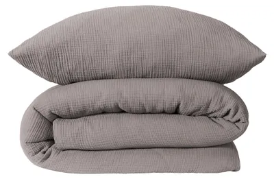 Produktbild von SCHIESSER Bettwäscheset Molly | Einfarbig | Musselin | 2-teilig | 100% Baumwolle | Weich & Angenehm | YKK-Reißverschluss | 135x200 cm + 80x80 cm | Grau
