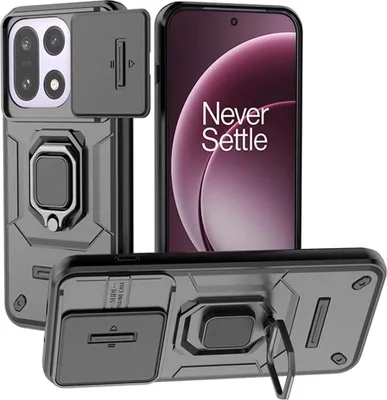 Produktbild von OnePlus 15 Hülle - Coverup Armor Ring Ständer Back Cover mit Kamera Schutz - Schwarz
