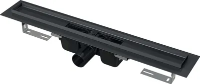 Zdjęcie produktu dla Alcadrain APZ1BLACK Duschrinne mit Rand für den perforierten Rost, Schwarz-Matt 1150 mm