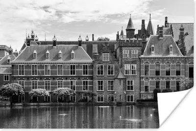 Produktbild von MuchoWow® Poster Den Haag - Inneres Gericht - Schwarz und Weiß 60x40 cm - Schlafzimmerdekoration